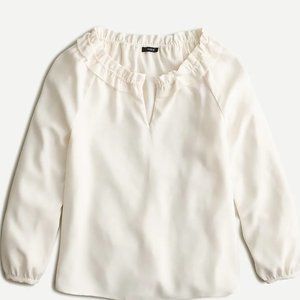 NEW J. Crew Drapey Ruffleneck top in 365 crepe
